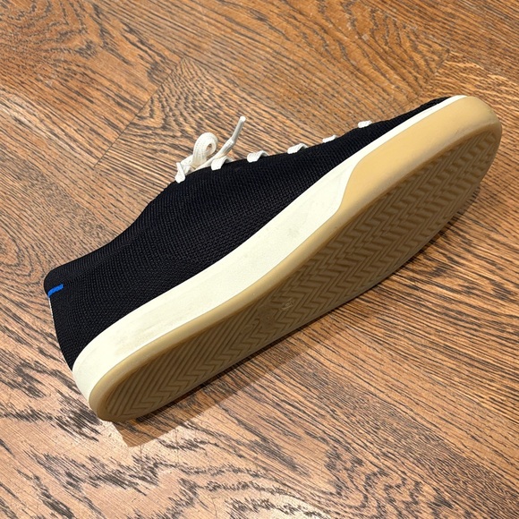 Rothy's Black Knit Lace-Up Sneakers with Cream Laces and Gum Sole - Picture 6 of 7